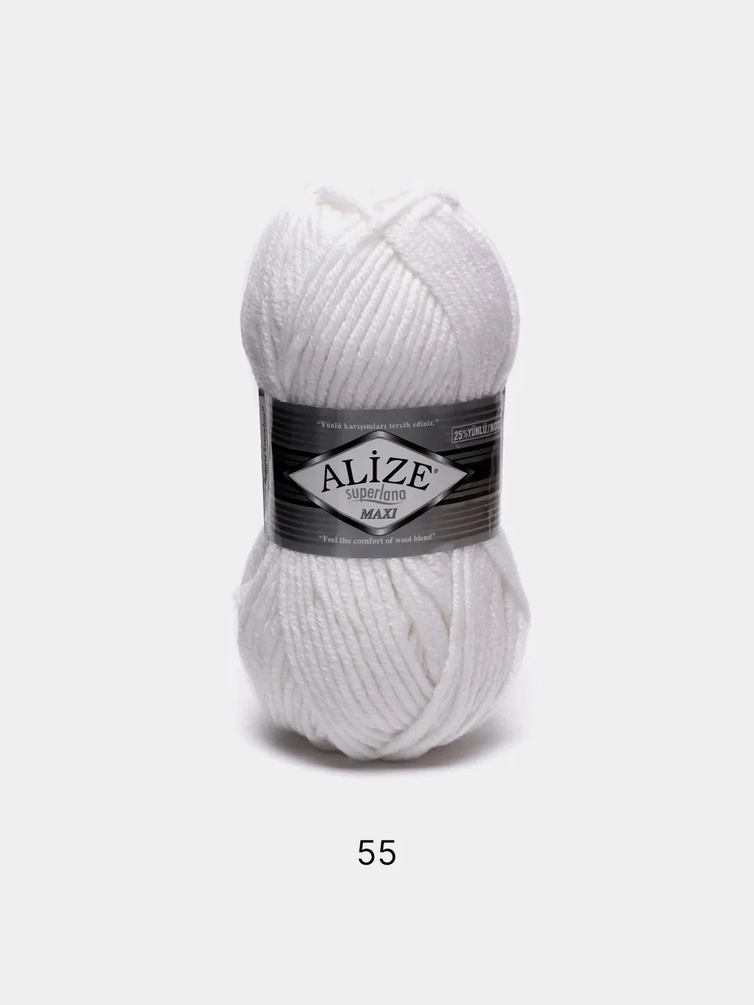 Белый пряжа Alize Superlana Maxi 75% Акрил 25% Шерсть 100г 100м (Часть 2)