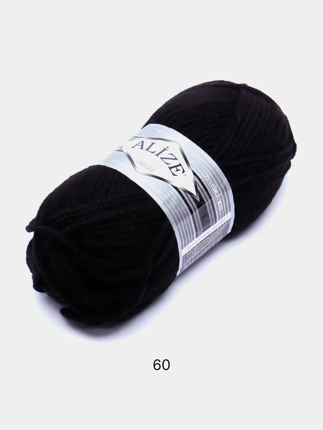 Черный пряжа Alize Superlana Maxi 75% Акрил 25% Шерсть 100г 100м (Часть 2)