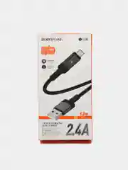 Черный usb-кабель BOROFONE BU30 Lightning / Type-C-Lightning, для Android и Apple iPhone
