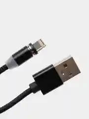 Черный usb-кабель магнитный ISA MC-02 для зарядки и передачи данных Lightning, 1,2 м, 2.0A