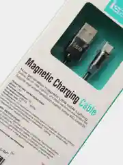 Черный usb-кабель магнитный ISA MC-02 для зарядки и передачи данных Lightning, 1,2 м, 2.0A