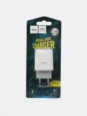Белый зарядное устройство HOCO C73A и кабель, 2 USB, 1 м, 2.4 A
