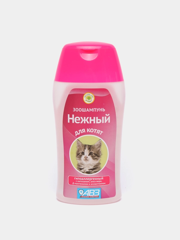 Шампунь для котят АВЗ "Нежный", гипоаллергенный с хитозаном и алоэ вера, 180 мл