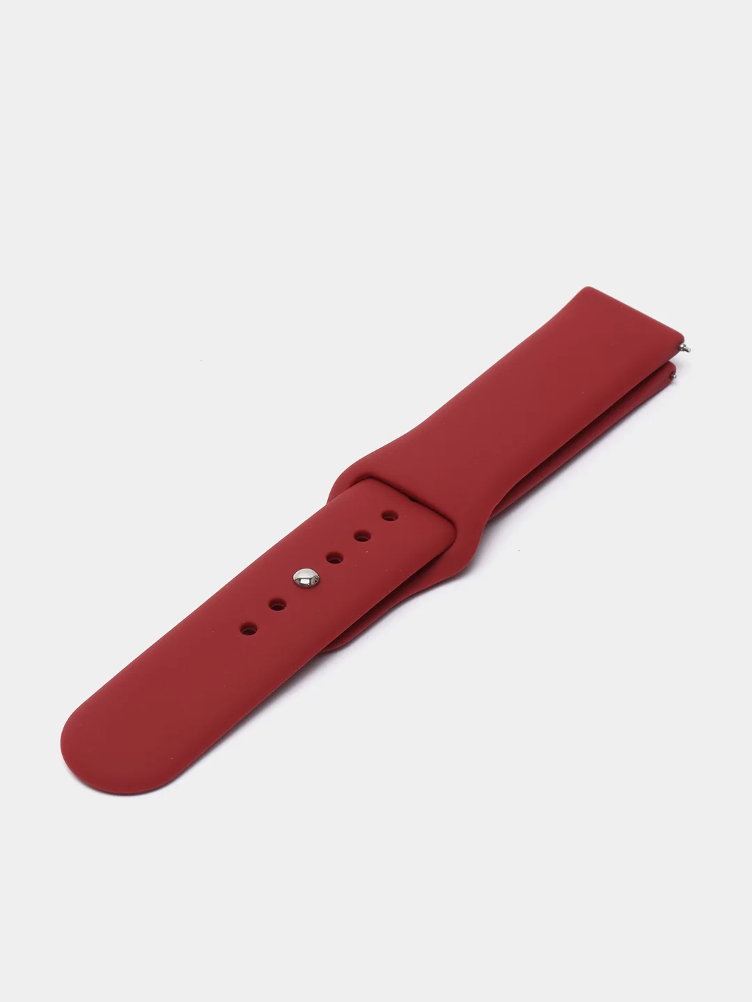 Бордовый ремешок силиконовый с кнопкой для Xiaomi / Amazfit Bip / Samsung / Huawei, 20 мм