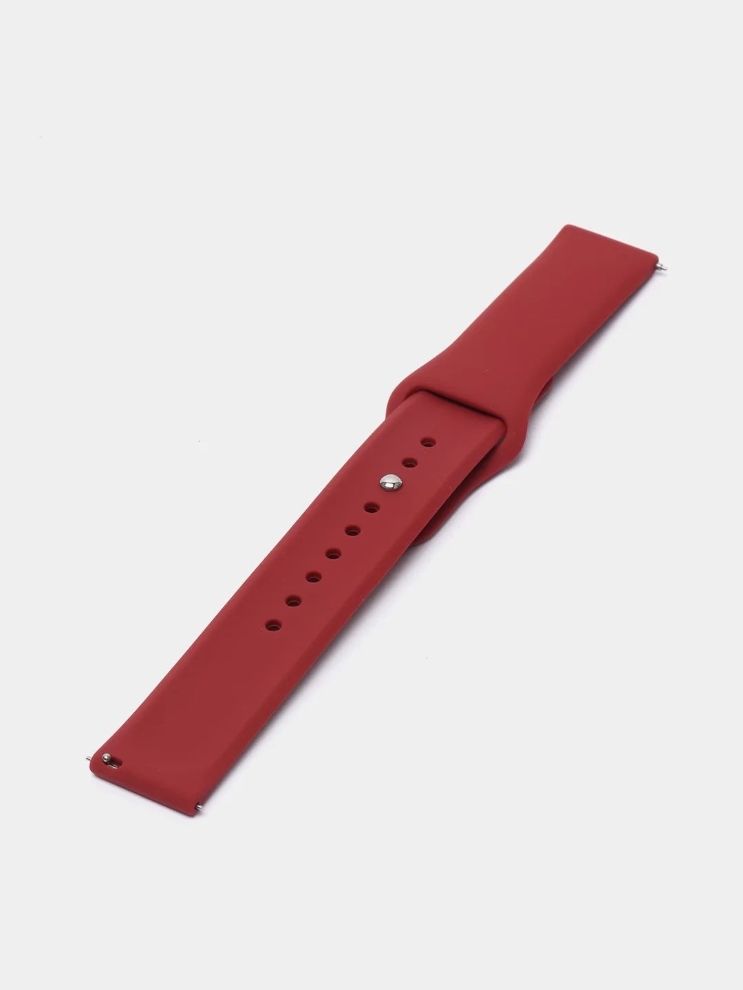 Бордовый ремешок силиконовый с кнопкой для Xiaomi / Amazfit Bip / Samsung / Huawei, 20 мм