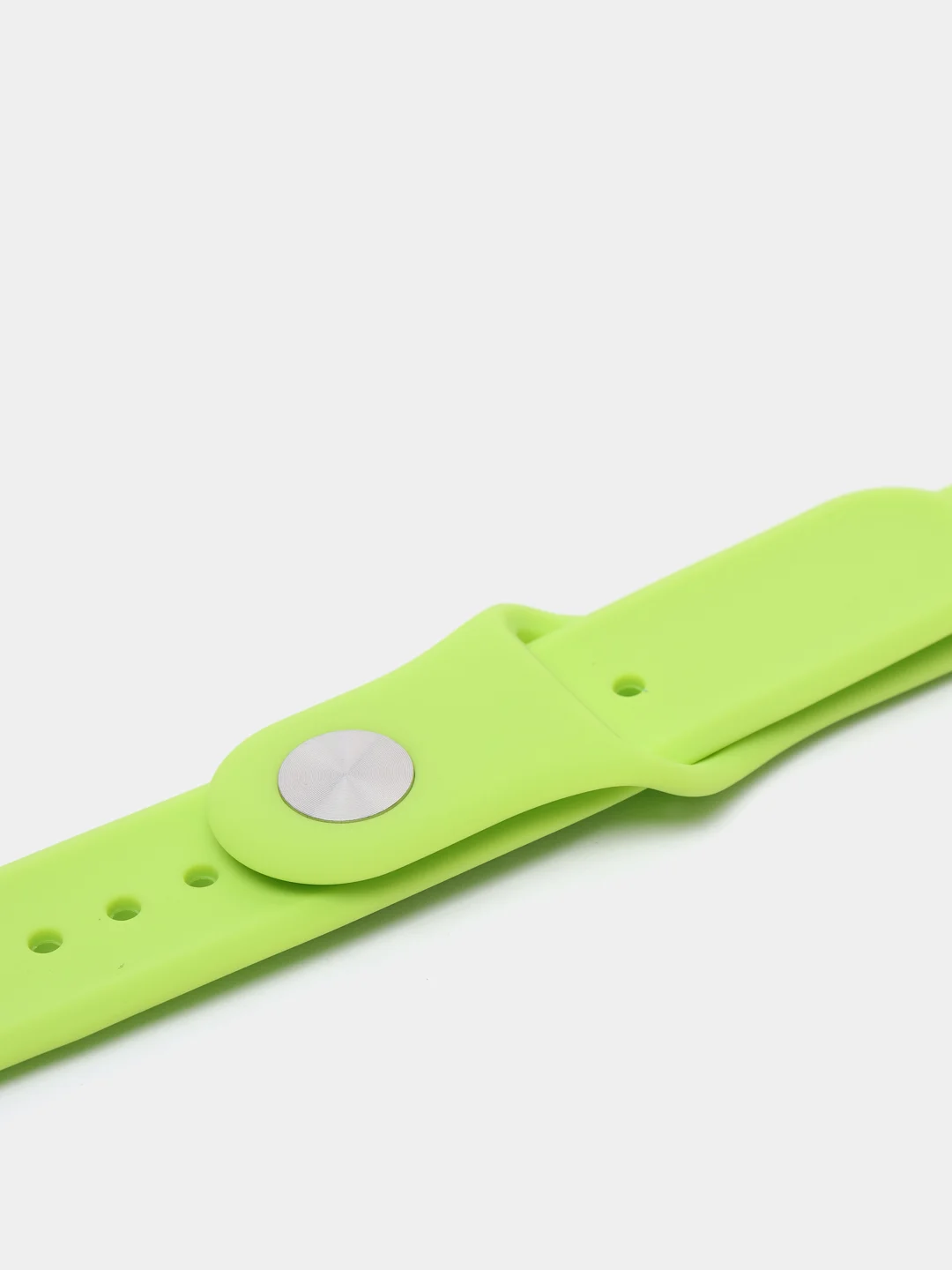 Салатовый ремешок силиконовый с кнопкой для Xiaomi / Amazfit Bip / Samsung / Huawei, 20 мм