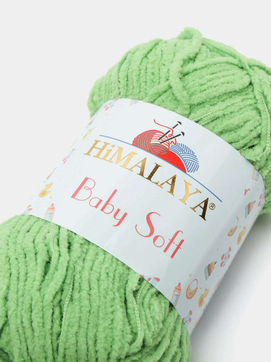 Зеленый пряжа плюшевая Himalaya "Baby Soft", 100% полиэстер, 115 м, 50 г