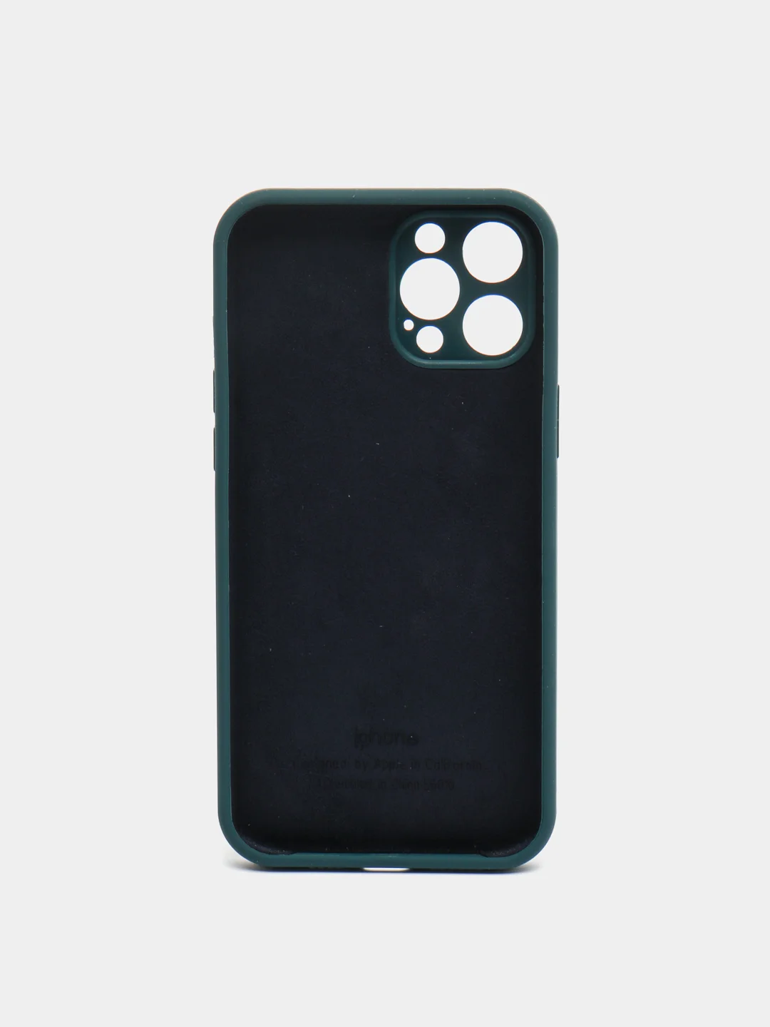 Тёмно-бирюзовый чехол Silicone Case для iPhone 12 Pro Max с логотипом закрытый низ
