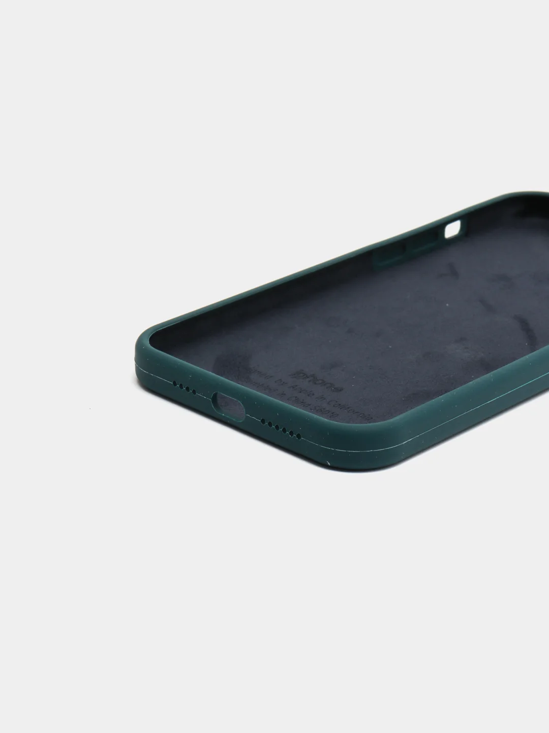 Тёмно-бирюзовый чехол Silicone Case для iPhone 12 Pro Max с логотипом закрытый низ