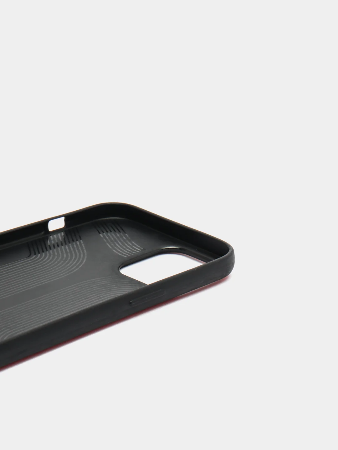 Красный чехол iPhone 12 Mini, 12 / 12 Pro, 12 Pro Max силиконовый "под кожу"