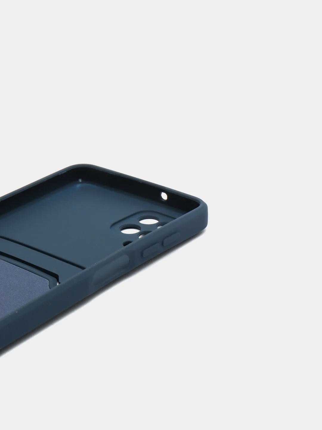 Синий чехол на Samsung Galaxy A22 M32 M22 A12 / M12 / A32 с карманом для карты и мягкой вставкой
