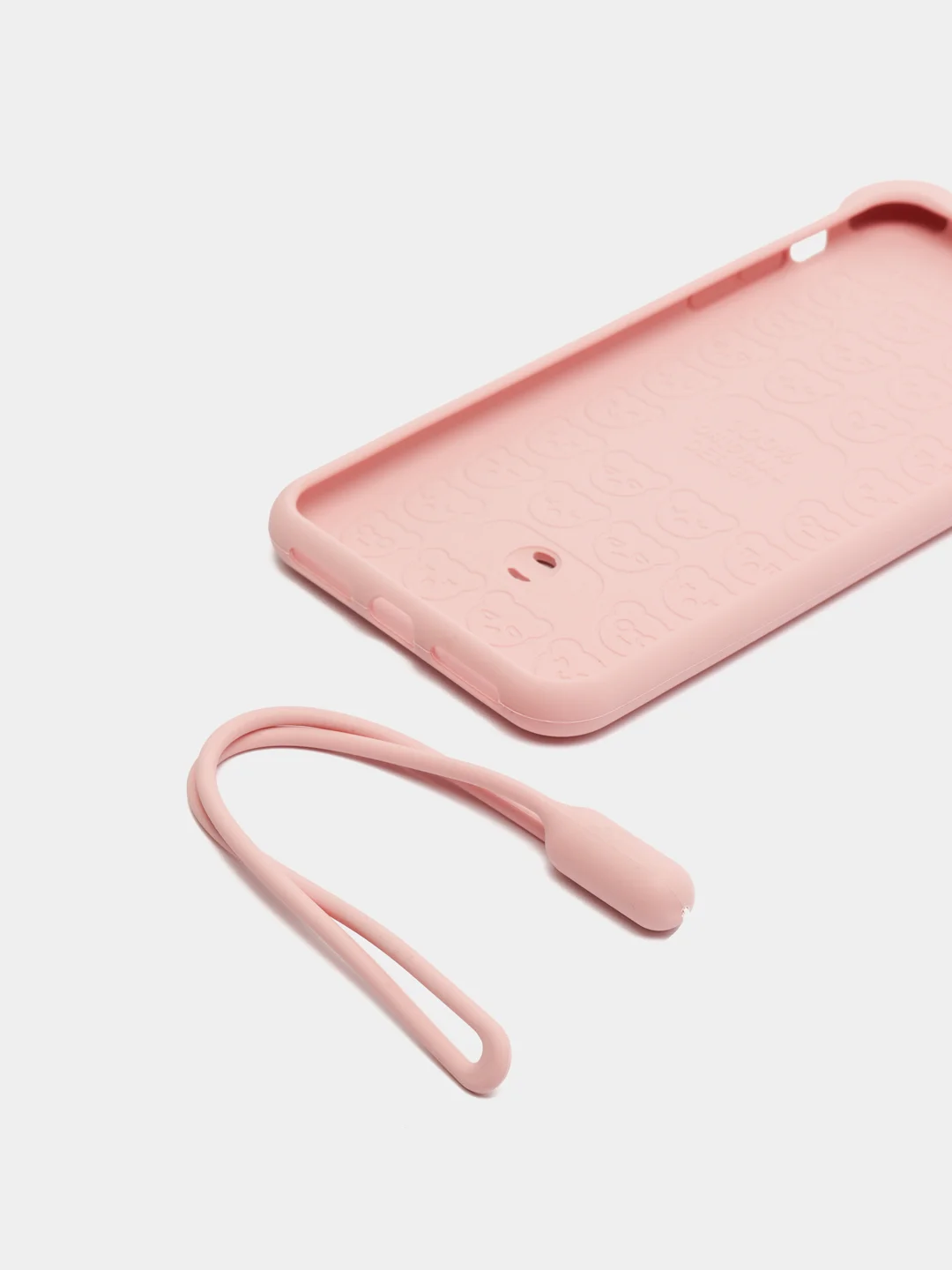 Розовый чехол Baseus Bear Silicone Case Apple iPhone X, XS, XS Max с ремешком