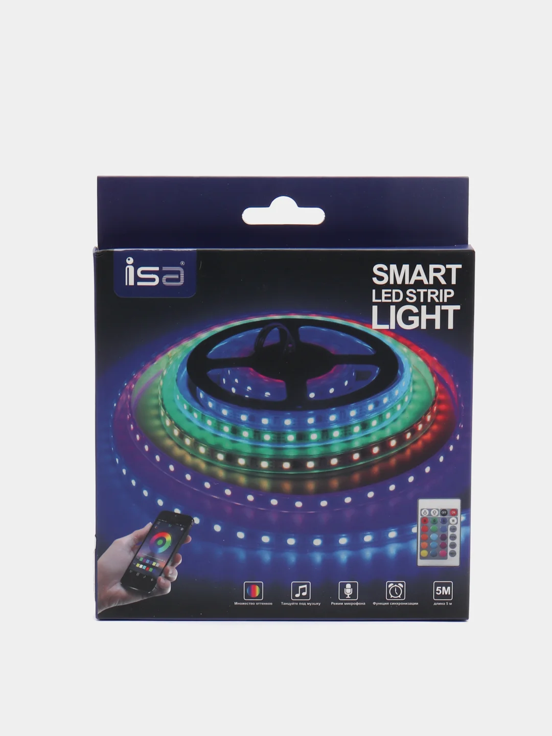 Лента светодиодная ISA LED 5 м, с Bluetooth управлением и пультом, 5В