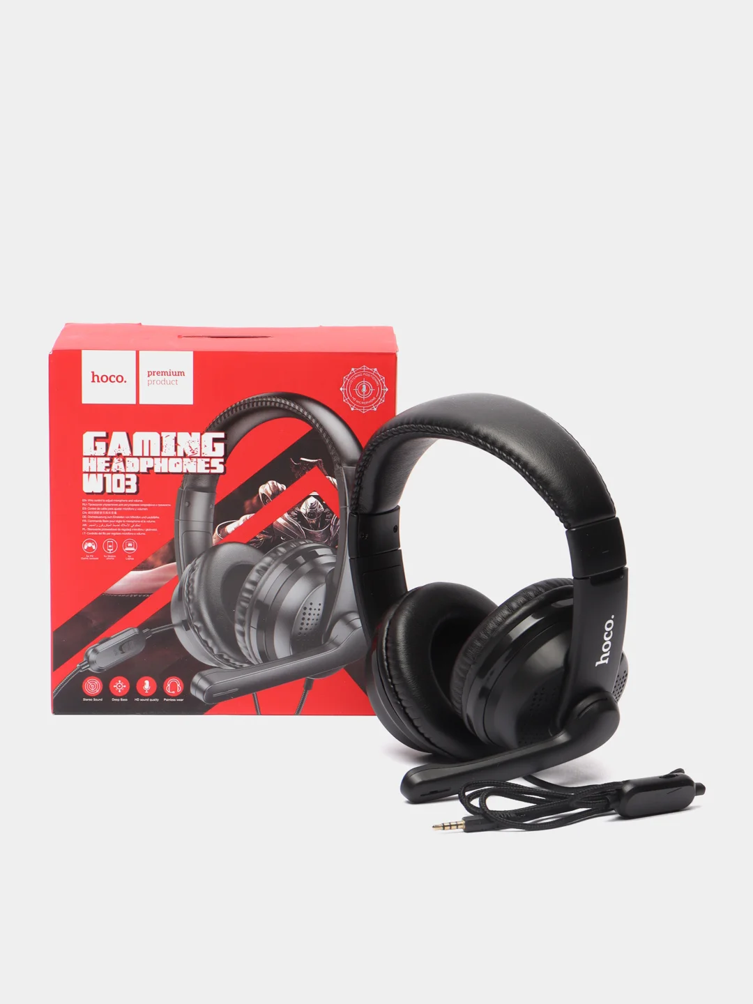 Красный наушники игровые HOCO W103, со всенаправленным микрофоном