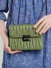 Зелёный хаки сумка женская на цепочке, 4 цвета