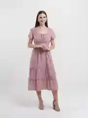 Розовый платье женское летнее, в мелкий цветочек
