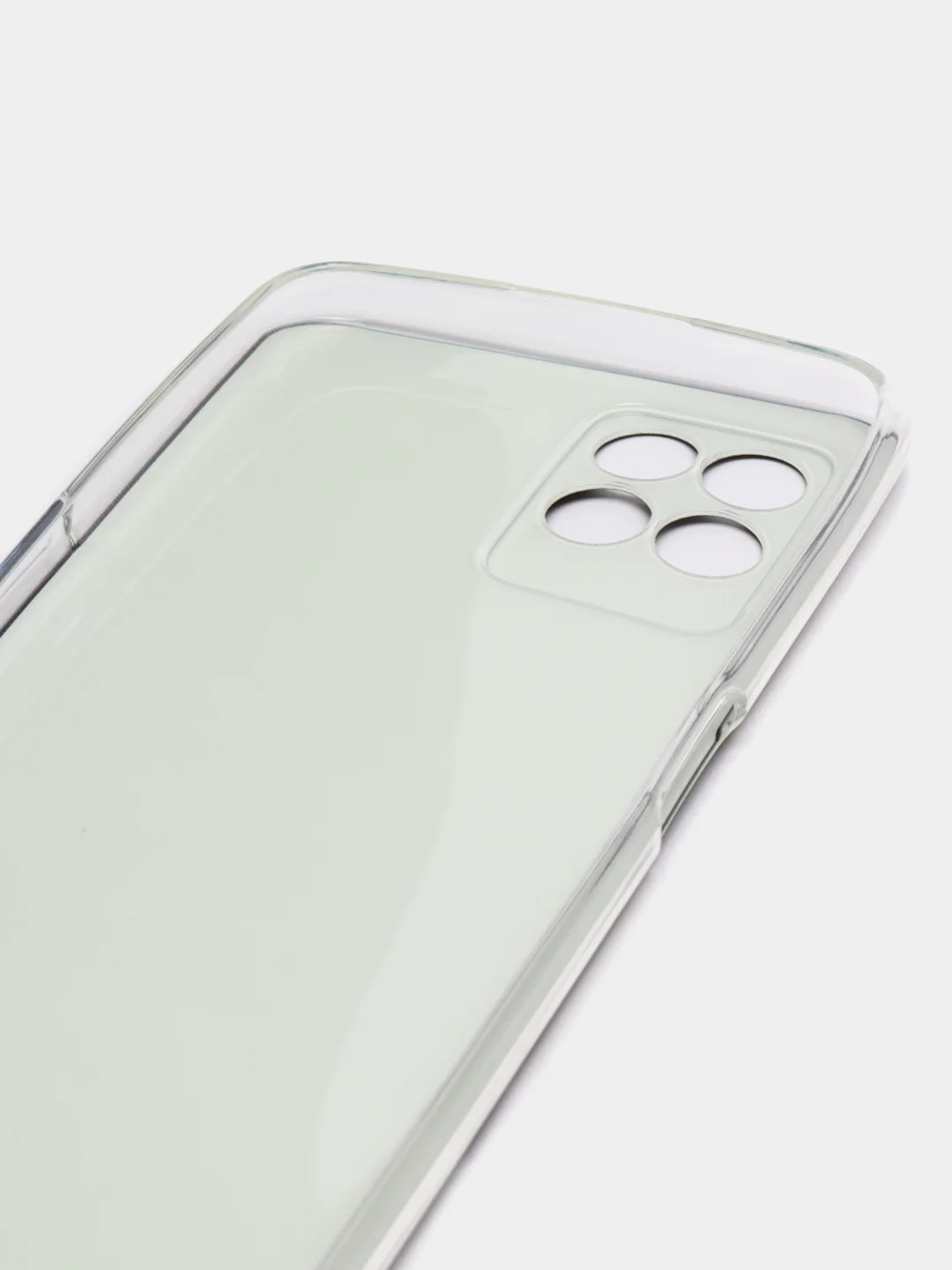 Серебряный силиконовый чехол на Realme 8i / Реалми 8i прозрачный, с рисунком, защита камеры