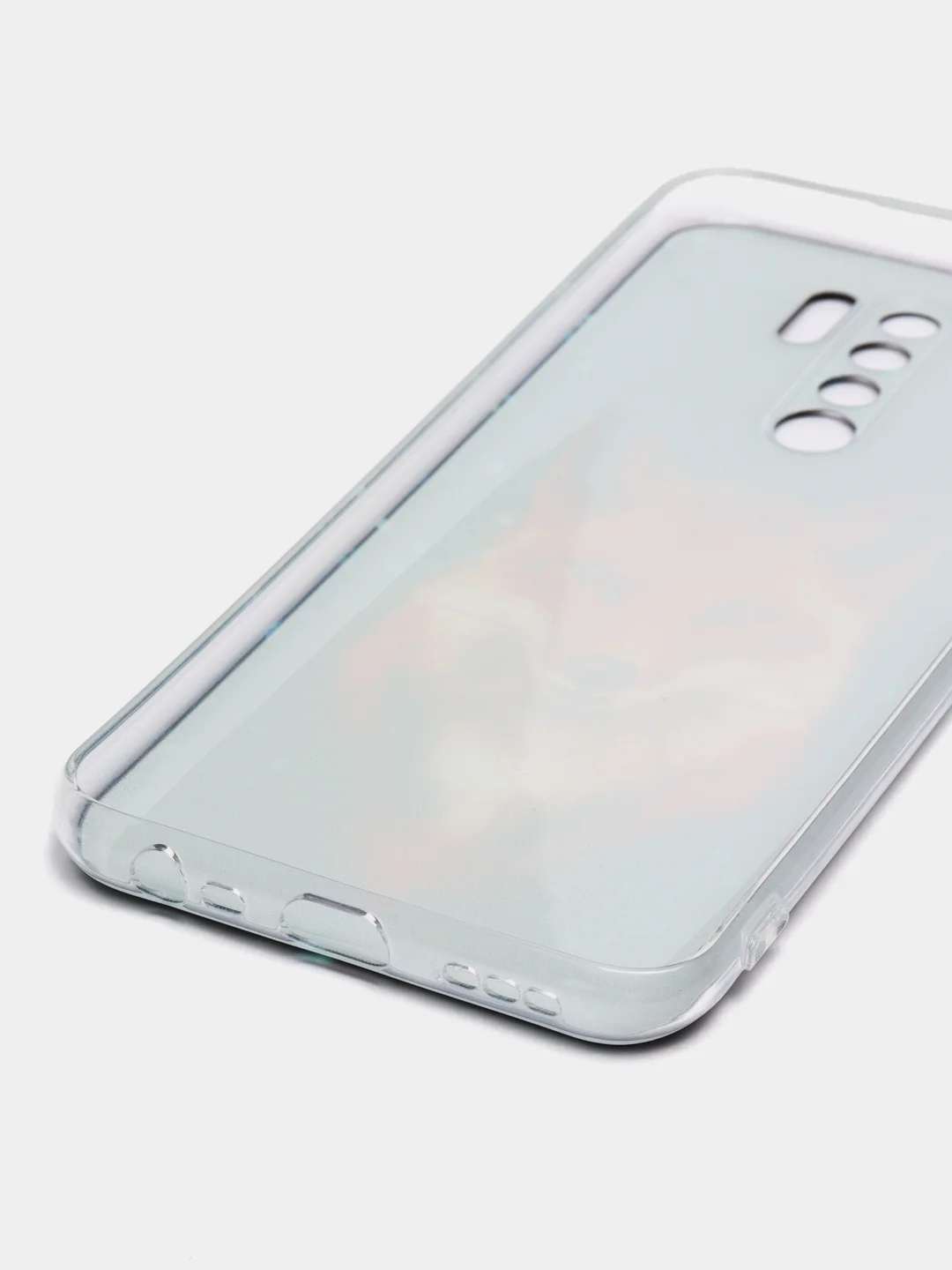 Рыжий силиконовый чехол на Xiaomi Redmi 9 / Сяоми Редми 9 прозрачный, с рисунком, защита камеры