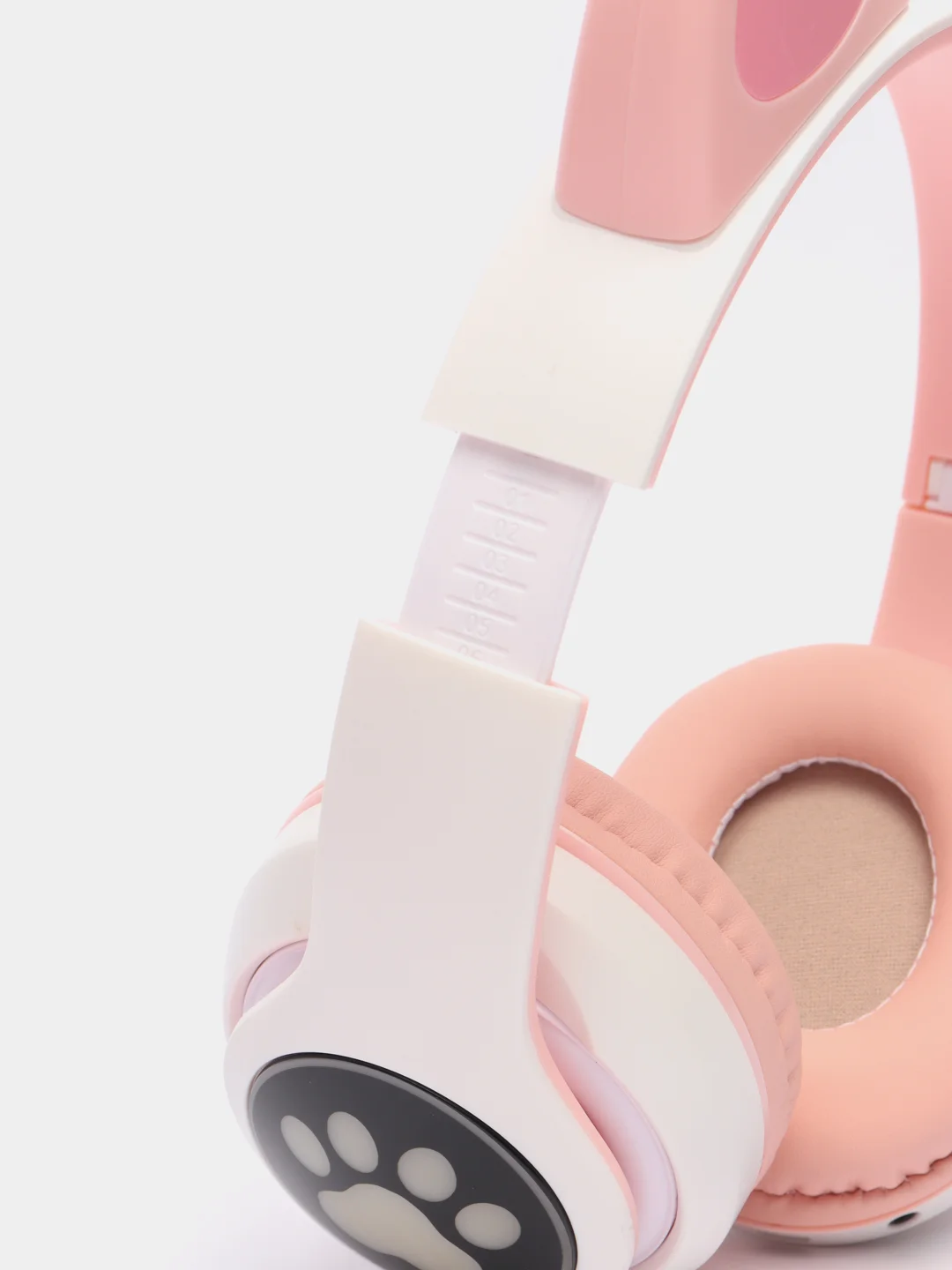 Розовый наушники беспроводные Bluetooth с кошачьими светящимися ушками "Cat Ear"