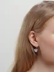 Фиолетовый серьги "Бабочки"