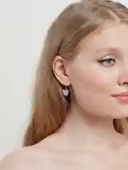 Фиолетовый серьги "Бабочки"
