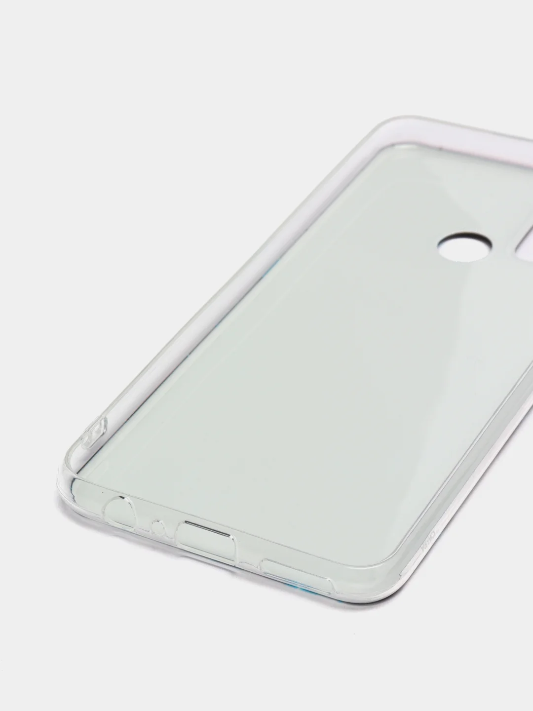 Бирюзовый силиконовый чехол на Honor 9A / Хонор 9А прозрачный, с рисунком, защита камеры
