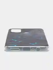 Бирюзовый силиконовый чехол на Honor 9A / Хонор 9А прозрачный, с рисунком, защита камеры