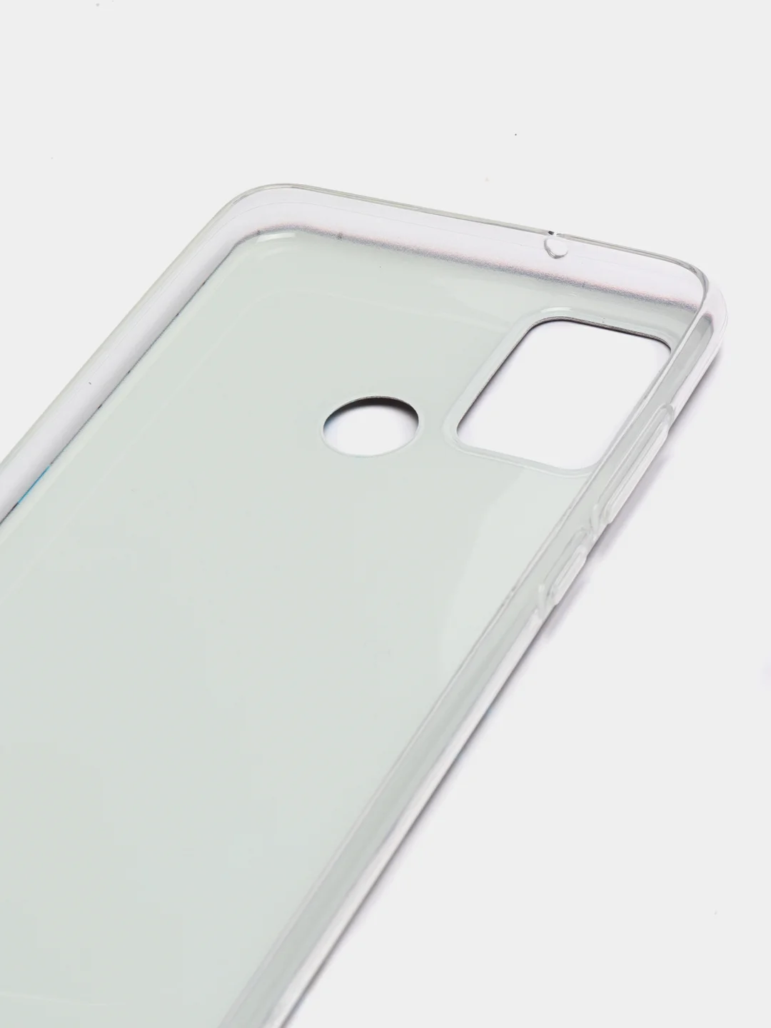 Бирюзовый силиконовый чехол на Honor 9A / Хонор 9А прозрачный, с рисунком, защита камеры
