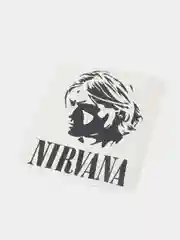 Черный переливающаяся наклейка "Нирвана. Курт Кобейн" (Nirvana), без фона
