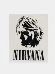 Черный переливающаяся наклейка "Нирвана. Курт Кобейн" (Nirvana), без фона
