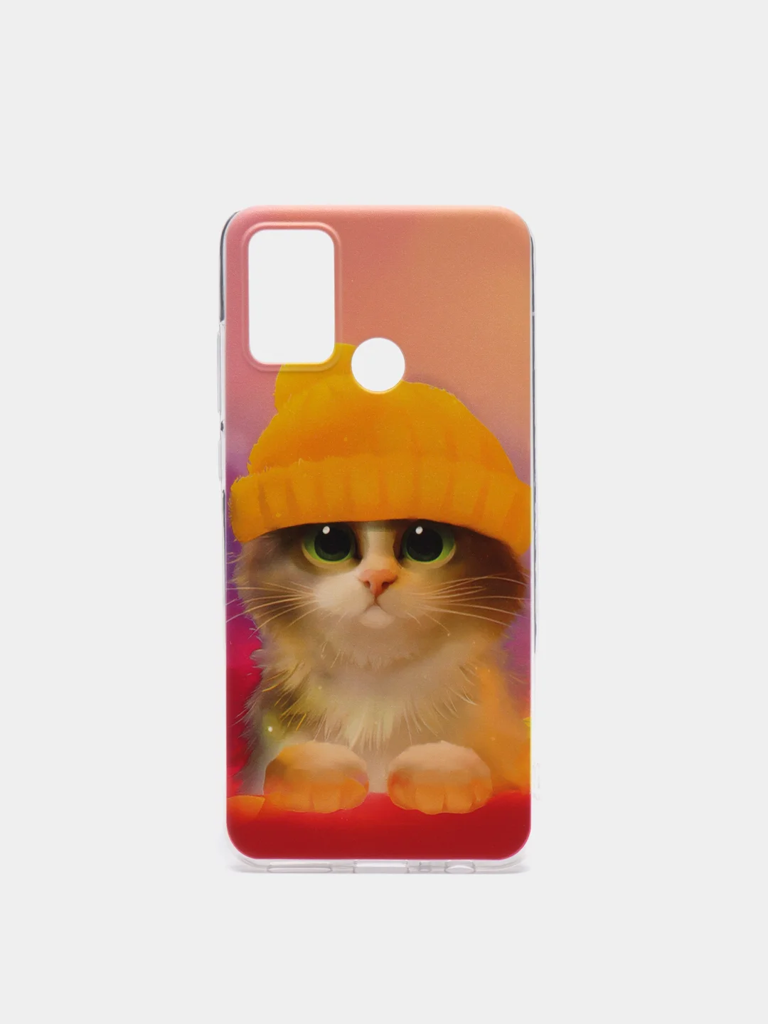 Желтый силиконовый чехол на Honor 9A / Хонор 9А прозрачный, с рисунком, защита камеры