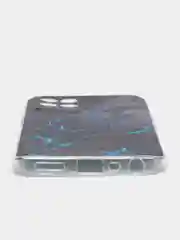 Бирюзовый силиконовый чехол на Realme 8i / Реалми 8i прозрачный, с рисунком, защита камеры