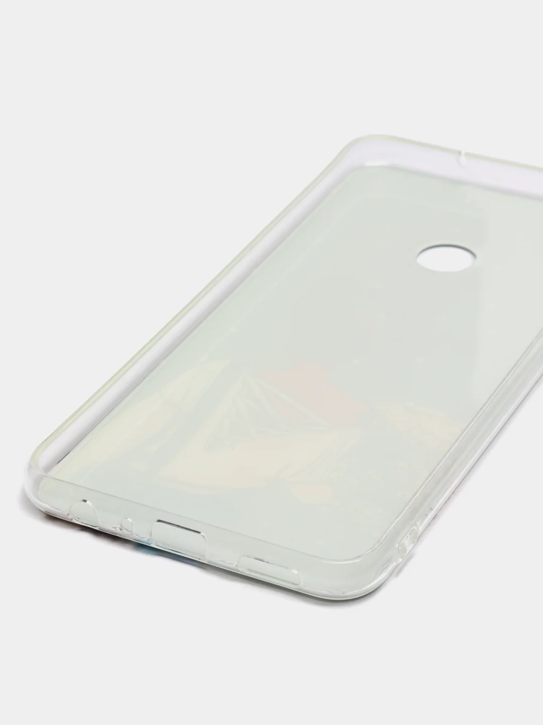 Тёмно-серый силиконовый чехол на Honor 8X / Хонор 8Х прозрачный, с рисунком, защита камеры