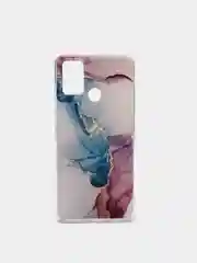 Ледяной силиконовый чехол на Honor 9A / Хонор 9А прозрачный, с рисунком, защита камеры