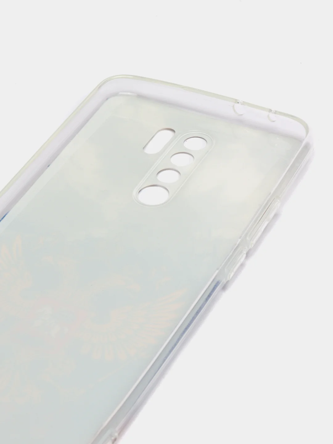 Синий силиконовый чехол на Xiaomi Redmi 9 / Сяоми Редми 9 прозрачный, с рисунком, защита камеры
