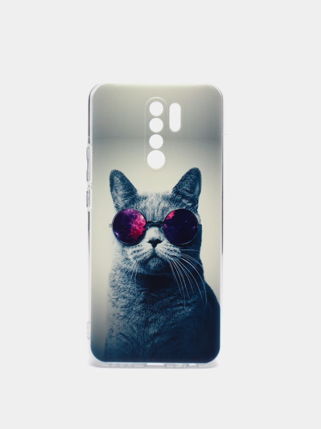 Синий меланж силиконовый чехол на Xiaomi Redmi 9 / Сяоми Редми 9 прозрачный, с рисунком, защита камеры