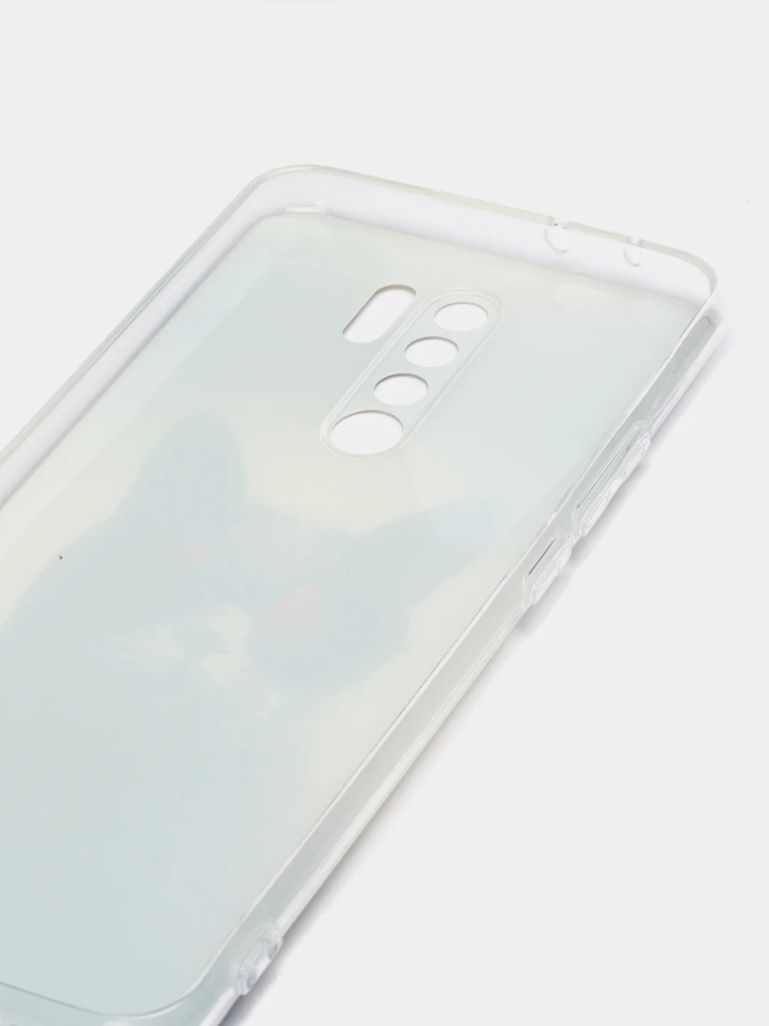 Синий меланж силиконовый чехол на Xiaomi Redmi 9 / Сяоми Редми 9 прозрачный, с рисунком, защита камеры