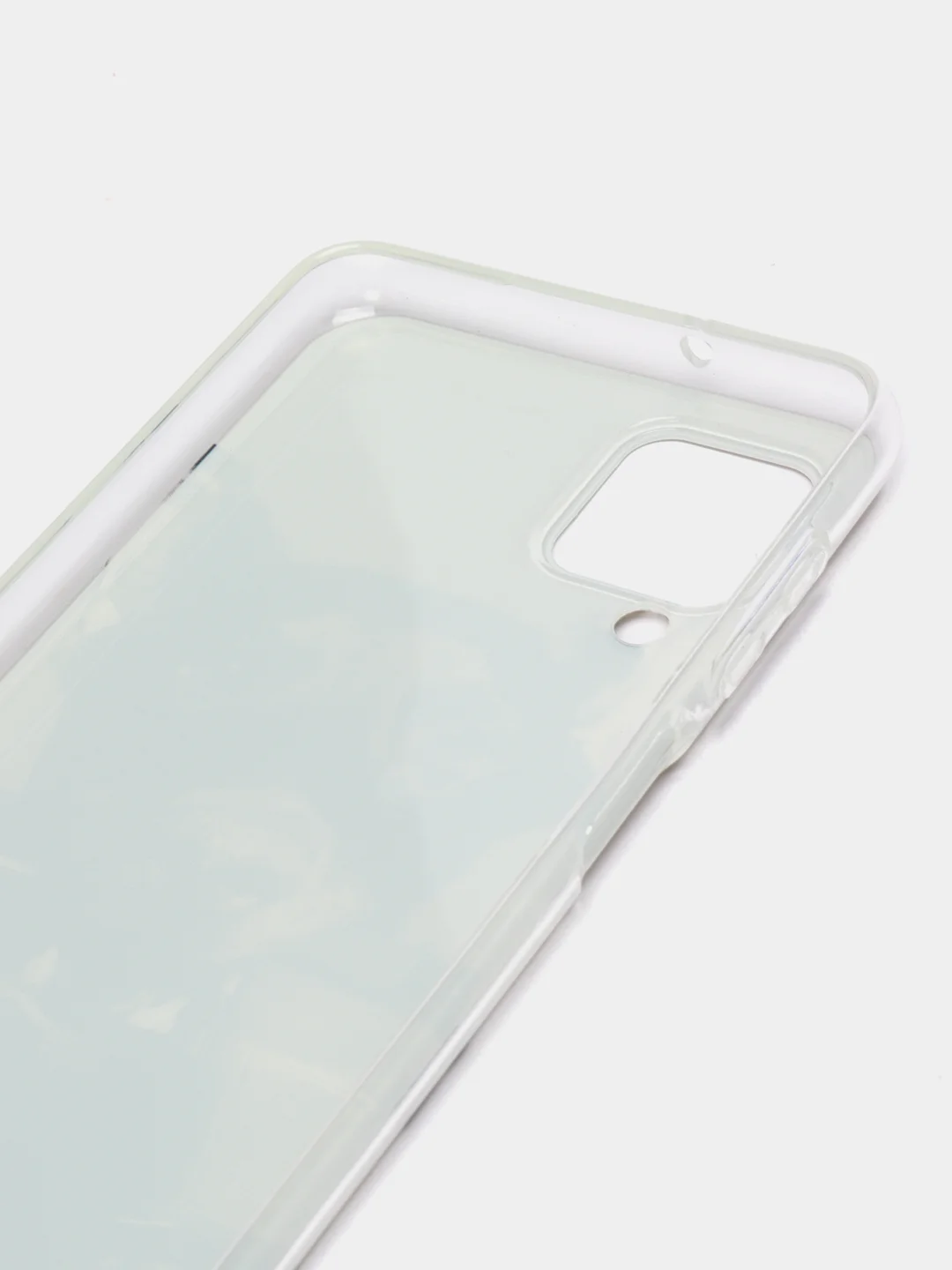 Серый чехол на Samsung Galaxy A12/M12 / Самсунг А12/М12 прозрачный, с рисунком, защита камеры