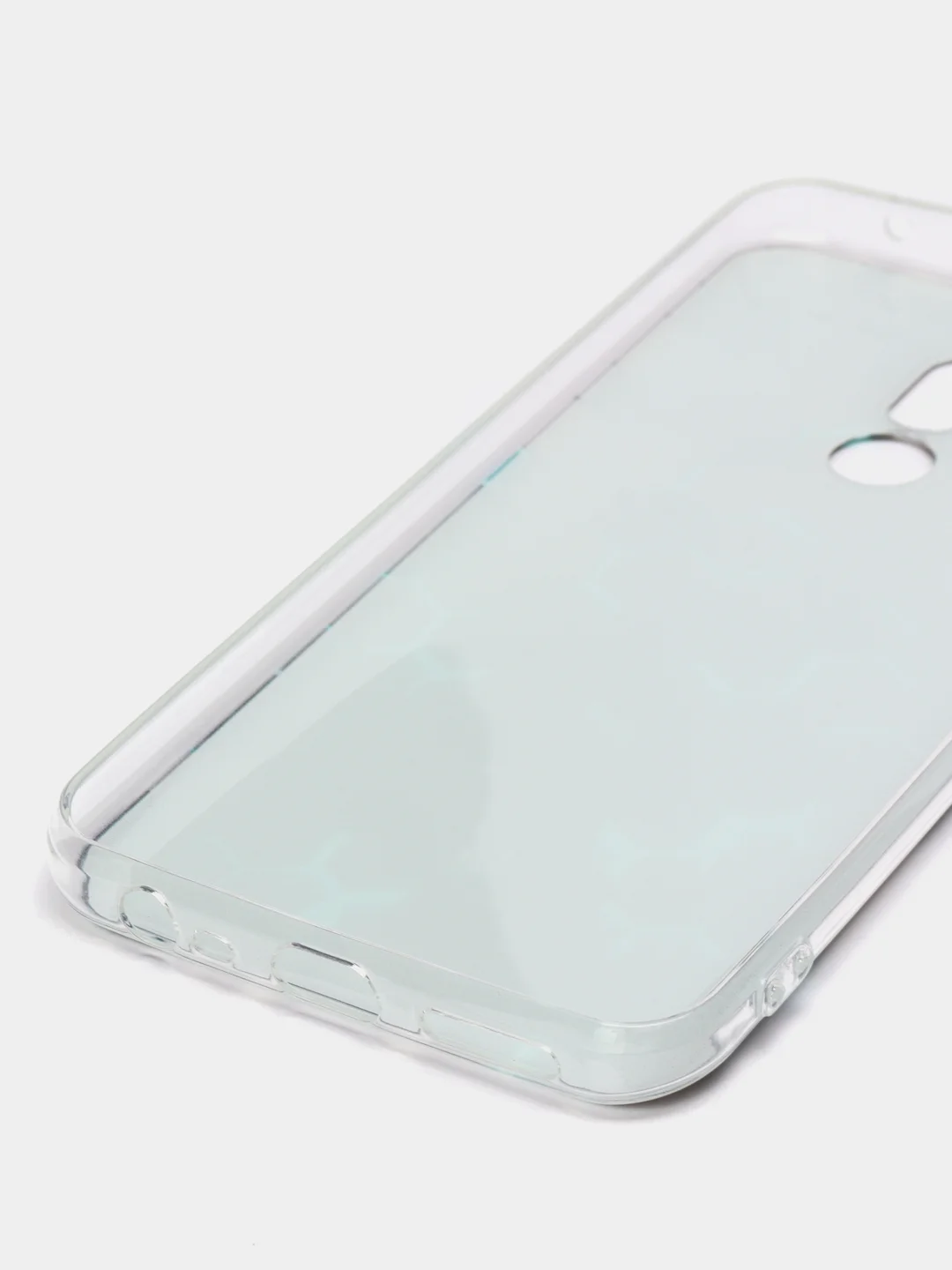 Бирюзовый силиконовый чехол на Xiaomi Redmi 8 / Сяоми Редми 8 прозрачный, с рисунком, защита камеры