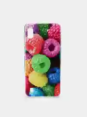 Фуксия силиконовый чехол на Samsung Galaxy A10 / Самсунг А10 прозрачный с рисунком, защита камеры