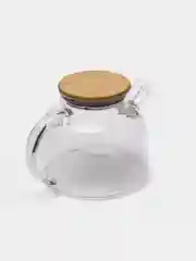 Чайник стеклянный заварочный с бамбуковой крышкой
