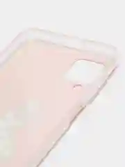 Пастельно-коралловый чехол на Samsung Galaxy A12/M12 / Самсунг А12/М12 прозрачный, с рисунком, защита камеры