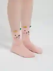Розовый носки женские, с ушками
