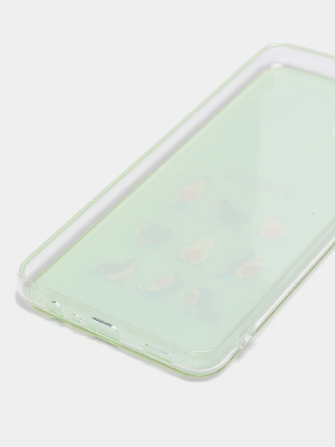 Салатовый чехол на Samsung Galaxy A12/M12 / Самсунг А12/М12 прозрачный, с рисунком, защита камеры