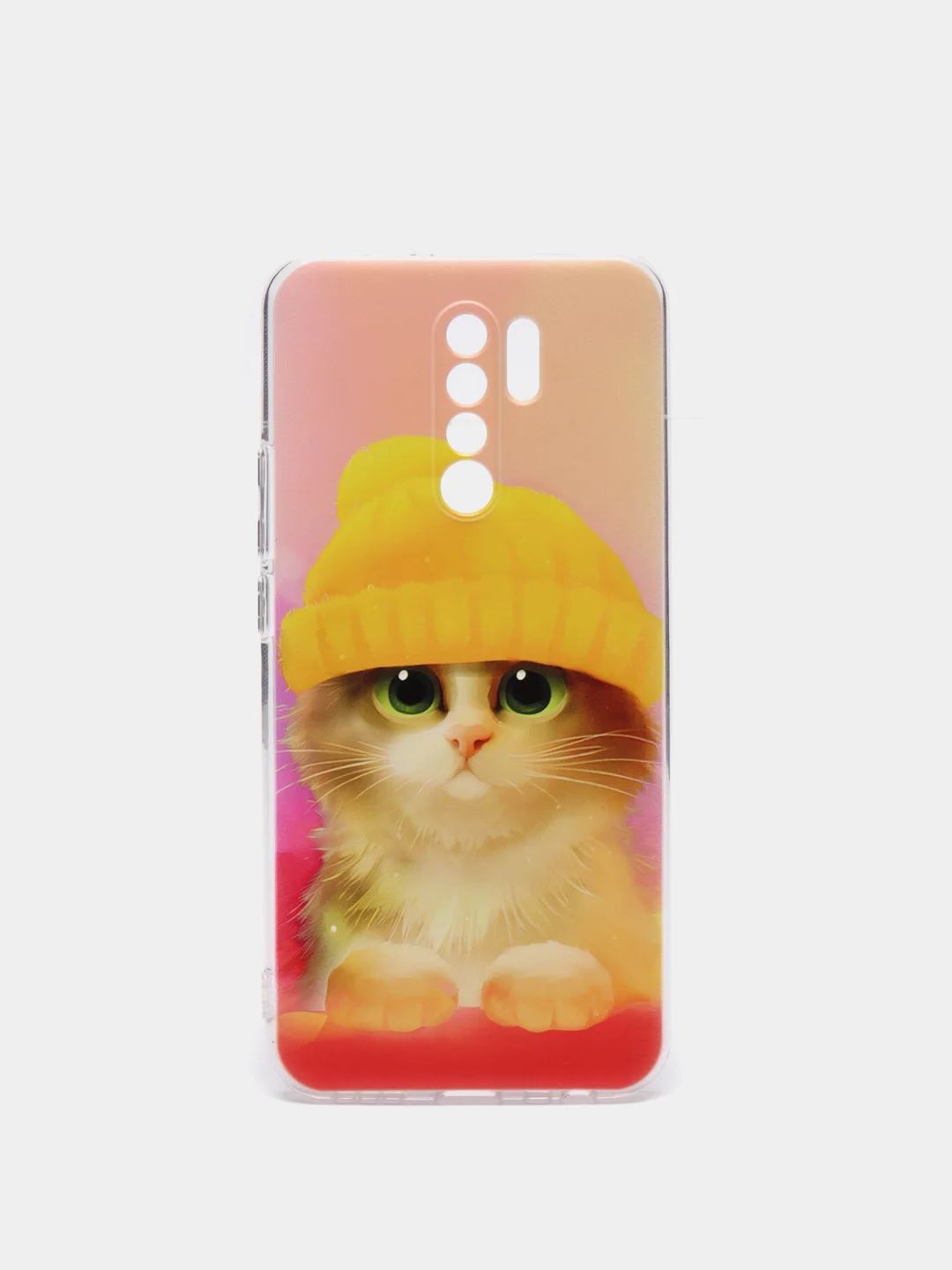 Желтый силиконовый чехол на Xiaomi Redmi 9 / Сяоми Редми 9 прозрачный, с рисунком, защита камеры