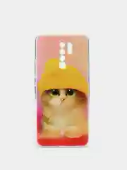 Желтый силиконовый чехол на Xiaomi Redmi 9 / Сяоми Редми 9 прозрачный, с рисунком, защита камеры