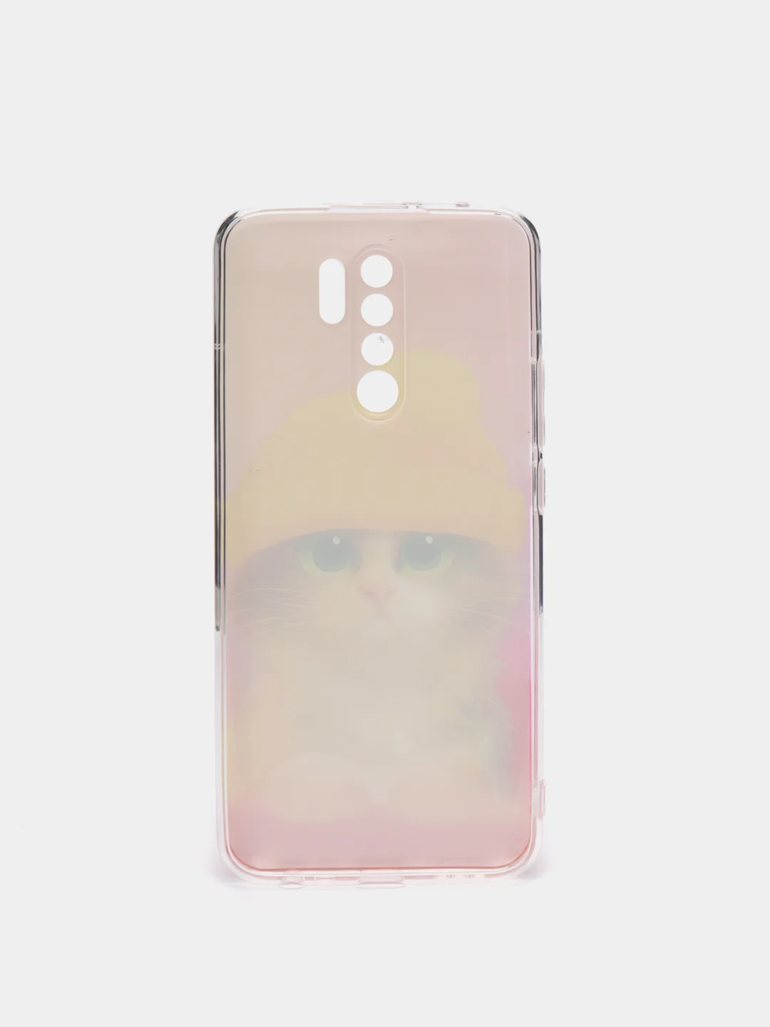 Желтый силиконовый чехол на Xiaomi Redmi 9 / Сяоми Редми 9 прозрачный, с рисунком, защита камеры