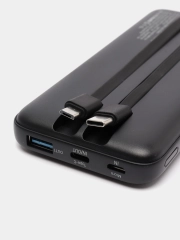 Внешний аккумулятор, 10000 mAh, со встроенным кабелем Type-C и Micro usb MIVO MB-108TM