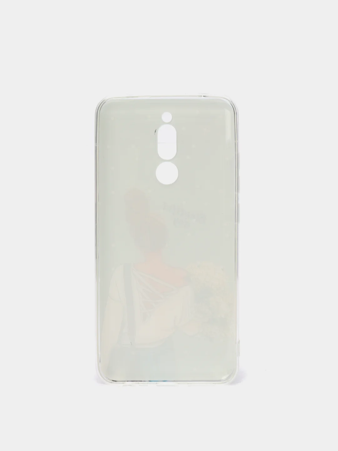 Тёмно-серый силиконовый чехол на Xiaomi Redmi 8 / Сяоми Редми 8 прозрачный, с рисунком, защита камеры