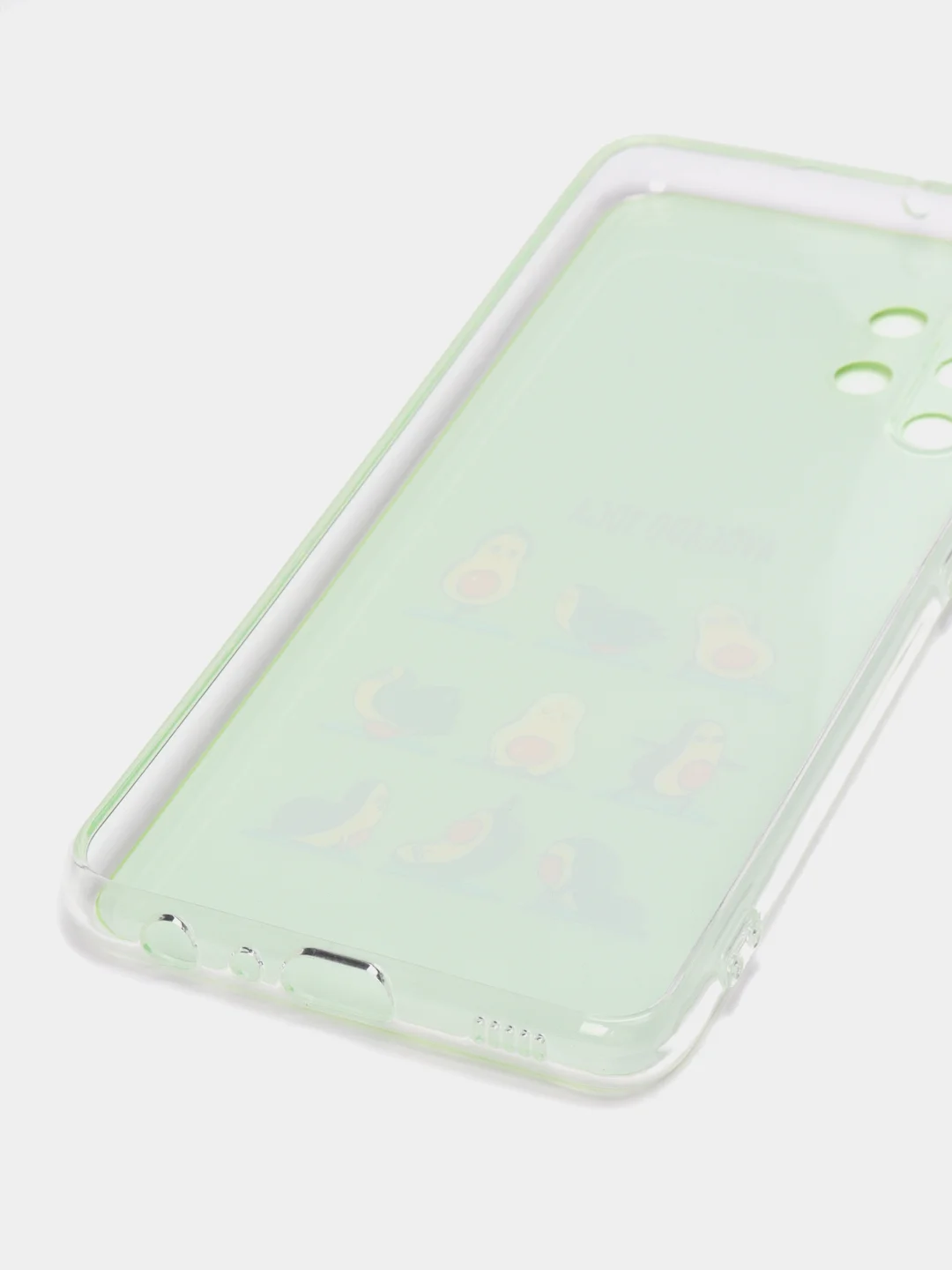 Салатовый силиконовый чехол на Samsung Galaxy A32 / Самсунг А32 прозрачный с рисунком, защита камеры